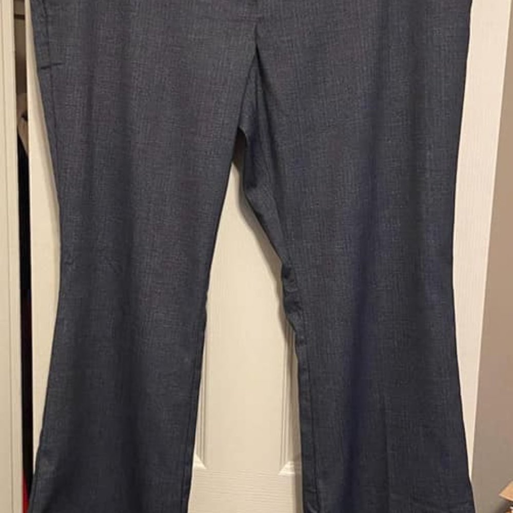 NY&Co/7th Avenue Blue Tweed Zipper Pocket Business Slacks (NWOT)
